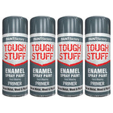 4X Paint Factory Tough Stuff Enamel Grey Primer 400ml Spray Paint
